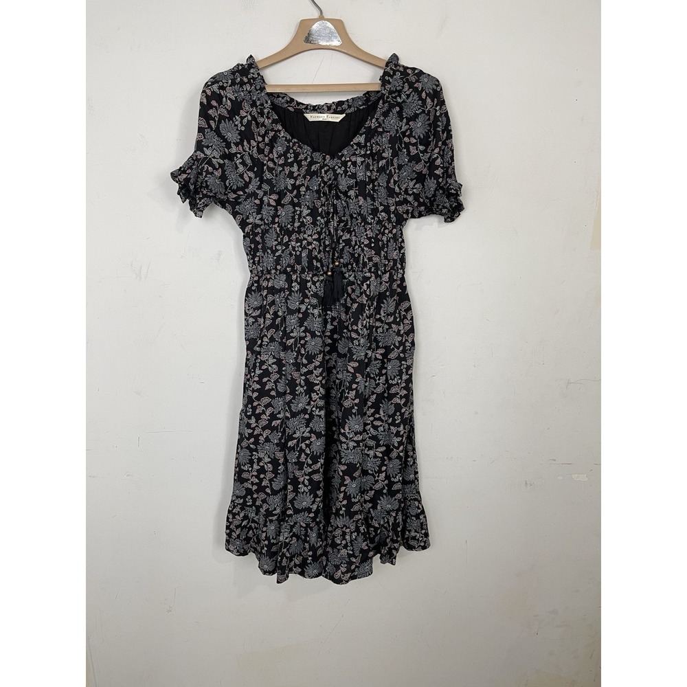 Wayward Fancies Womens Dress Small Dark Floral‎ Boho Fairy Wedding Guest Cottage